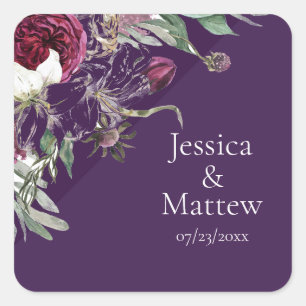 Autocollant de fleurs de nuit violet