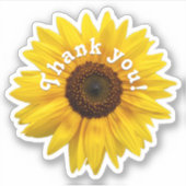 autocollant de fleurs jaunes de Merci (Devant)