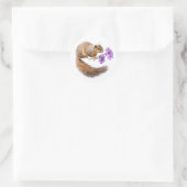 Autocollant de fleurs pourpres d'écureuil (Sac)