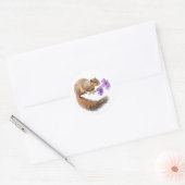 Autocollant de fleurs pourpres d'écureuil (Enveloppe)
