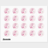 Autocollant de fleurs rose aquarelle (Feuille)