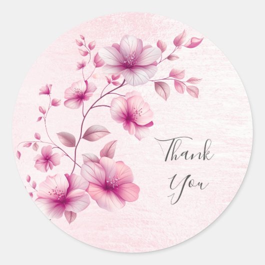 Autocollant de fleurs rose aquarelle (Devant)