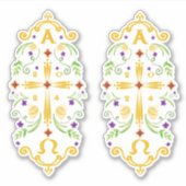 Autocollant de fleurs violettes à bougie paschale  (Devant)