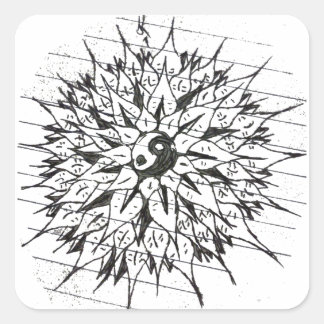 Autocollant de fleurs Yin-Yang