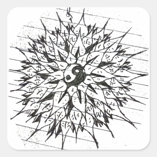 Autocollant de fleurs Yin-Yang (Devant)