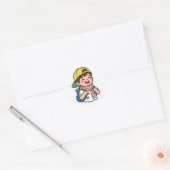 Autocollant de garçon d'école heureux (Enveloppe)