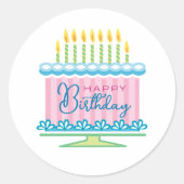 Autocollant de gâteau rose et bleu (Devant)