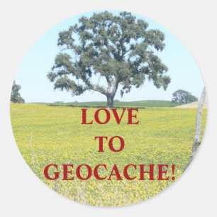 AUTOCOLLANT de GEOCACHE, "amour au geocache "