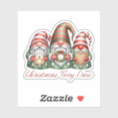 Autocollant de gnome de l'équipe de Noël Tiny (Feuille)