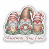 Autocollant de gnome de l'équipe de Noël Tiny (Devant)