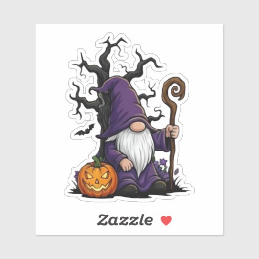 Autocollant de gnome d'Halloween (Feuille)