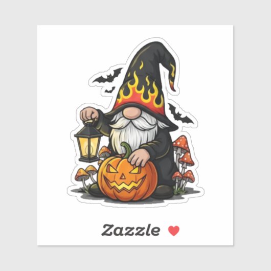 Autocollant de gnome d'Halloween (Feuille)