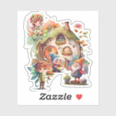 Autocollant de gnome et de fée mignon (Feuille)