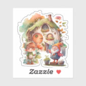 Autocollant de gnome et de fée mignon (Feuille)