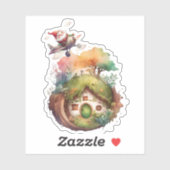Autocollant de gnome mignon (Feuille)