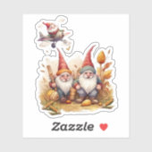 Autocollant de gnome mignon (Feuille)
