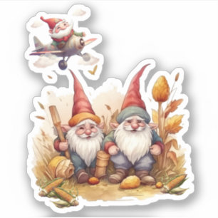 Autocollant de gnome mignon