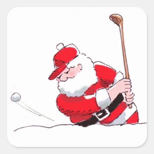 Autocollant de golf de Père Noël (Devant)