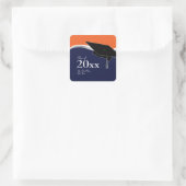 Autocollant de graduation orange et bleu personnal (Sac)