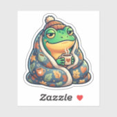 Autocollant de grenouille avec couverture conforta (Feuille)