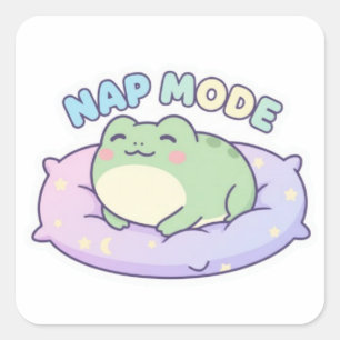Autocollant de grenouille en mode sieste Mignonne