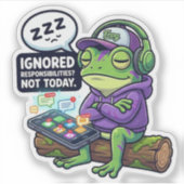 Autocollant de grenouille ignorant les responsabil (Devant)