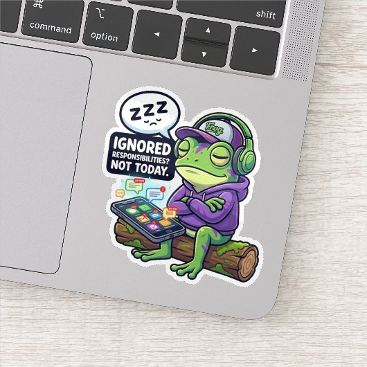 Autocollant de grenouille ignorant les responsabil (Détail)