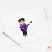 autocollant de guitare ronde (Enveloppe)