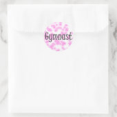Autocollant de gymnaste rose / blanc (Sac)