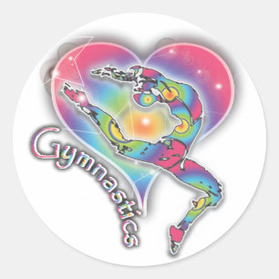 Autocollant de gymnastique avec le coeur et