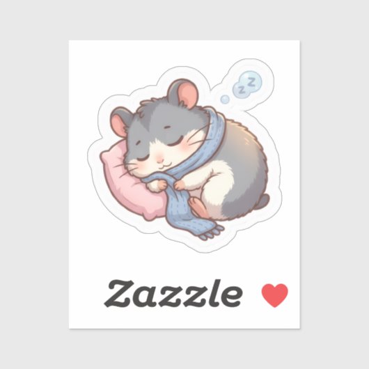 Autocollant de hamster endormi ⭐ (Feuille)