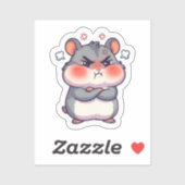 Autocollant de hamster grincheux (Feuille)