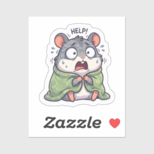 Autocollant de hamster paniqué