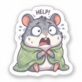 Autocollant de hamster paniqué (Recto)