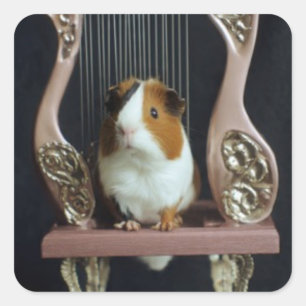 Autocollant de harpe pour cochons d'Inde mignons