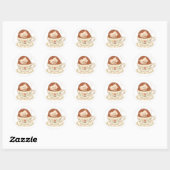 Autocollant de hérisson mignon endormi dans une ta (Feuille)