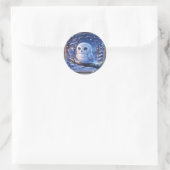 Autocollant de hibou des neiges mignon (Sac)