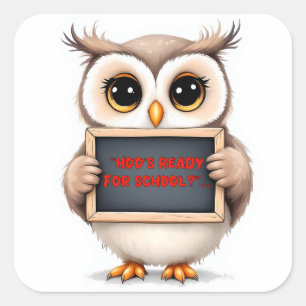 Autocollant de hibou « Hoo's Ready For School »