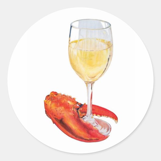 Autocollant de homard et de vin (Devant)