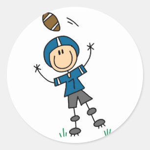 Autocollant de joueur de football bleu
