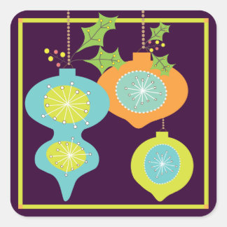 Autocollant de Joyeux Vacances Retro