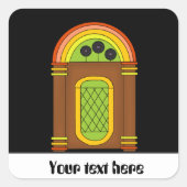 Autocollant de juke-box de fête rétro personnalisa (Devant)