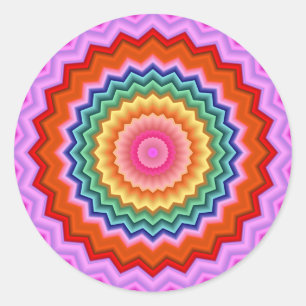 Autocollant de kaléidoscope de zigzag de fractale