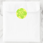 Autocollant "de ketmie heureuse" en jaune/chaux (Sac)