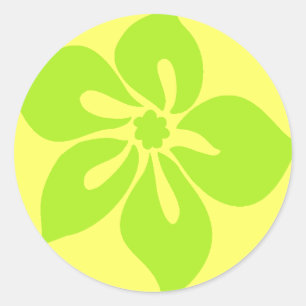 Autocollant "de ketmie heureuse" en jaune/chaux