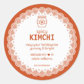Autocollant de kimchi épicé fait maison (Devant)