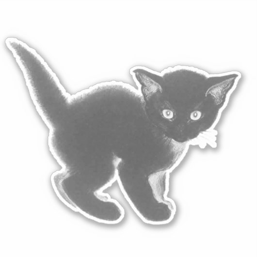 Autocollant de Kitten noir (Devant)