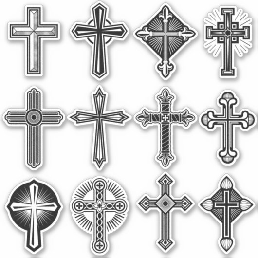 Autocollant de la Croix catholique (Devant)