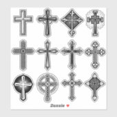 Autocollant de la Croix catholique (Feuille)