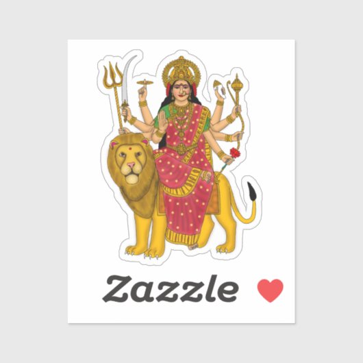 Autocollant de la déesse Durga (Feuille)